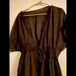 Long black bathing suit cover up